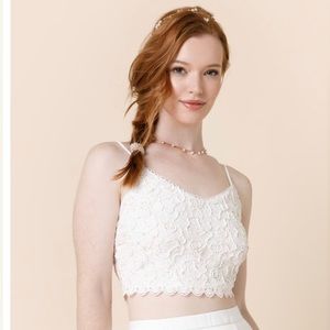 Women's Junie Cropped Lace Wedding Tank Top